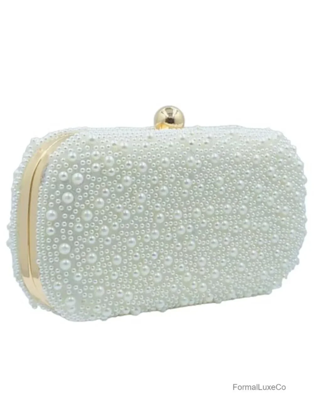 Beaded Clutch Purse with Chain Straps, Evening Bag for Weddings